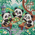 Thumbnail for Bamboo Breakfast Club, 30x30 cm diamond painting – full design preview without the close-up inset