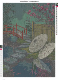 Thumbnail for Bamboo Fence and Umbrellas diamond painting adhesive canvas 50x70cm