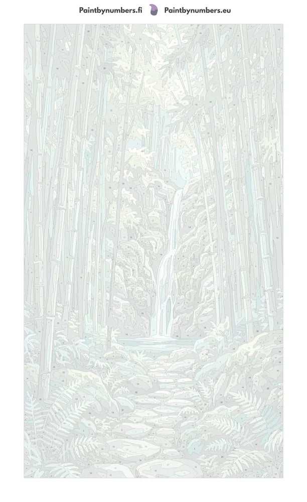 Numbered canvas - Bamboo Forest Waterfall 40x70cm