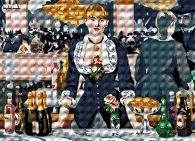 Diamond painting pattern chart - A Bar At The Folies Bergere