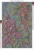 Thumbnail for Diamond painting adhesive canvas preview - Baroque Plum Floral Relief