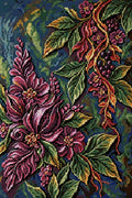 Thumbnail for Baroque Plum Floral Relief, 40x60 cm diamond painting – full design preview without the close-up inset