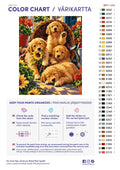 Thumbnail for Paint color chart and instructions - Basket of Puppies 40x50cm