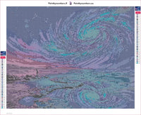 Thumbnail for Diamond painting adhesive canvas preview - Beach Under Stars