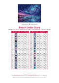 Thumbnail for DMC color chart for Beach Under Stars diamond painting - 30 colors