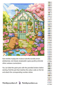 Thumbnail for Paint color chart and instructions - capybara and Flowers Garden 40x50cm