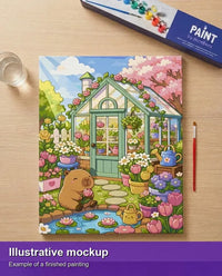 Thumbnail for Finished paint by numbers mockup - capybara and Flowers Garden 40x50cm