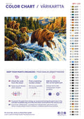 Thumbnail for Paint color chart and instructions - Bear Cubs at the Rapids 70x50cm