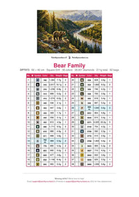 Thumbnail for DMC color chart for Bear Family diamond painting - 38 colors