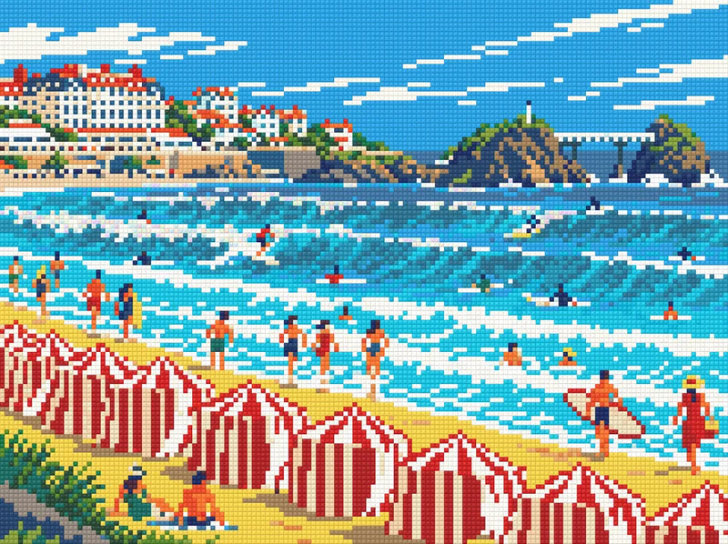 Biarritz Swell in August, 40x30 cm diamond painting – finished design preview