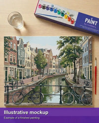 Thumbnail for Illustrative image of the completed paint by numbers - Bicycles by Canal 50x40cm