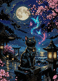 Thumbnail for Diamond painting pattern chart - Black Cat, Full Moon