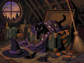 Thumbnail for Black cat in attic paint by numbers, witch hat and pumpkin.