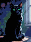 Miniatyrbild: Diamantmönster för Black Cat Portrait