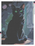 Thumbnail for Black Cat Portrait diamond painting adhesive canvas 60x80cm