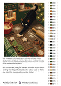 Thumbnail for Paint color chart and instructions - Black Cat with Christmas Cookies 30x40cm