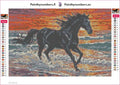 Thumbnail for Black Horse at Sunset diamond painting adhesive canvas 30x20cm