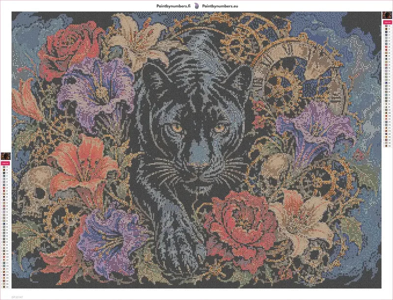 Black Panther diamond painting adhesive canvas 80x60cm
