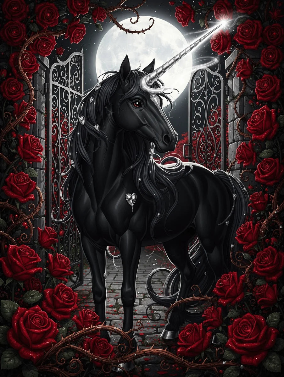 Diamond Painting Black Unicorn