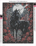 Thumbnail for Black Unicorn diamond painting adhesive canvas 30x40cm