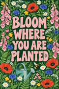 Thumbnail for Watering can, wildflowers and text paint by numbers. 40x60cm.