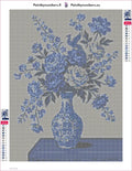 Thumbnail for Diamond painting adhesive canvas preview - Blue and White Peonies