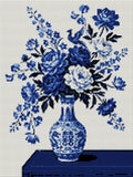 Thumbnail for Diamond painting pattern chart - Blue and White Peonies