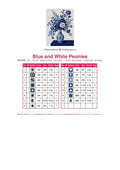 Thumbnail for DMC color chart for Blue and White Peonies diamond painting - 15 colors