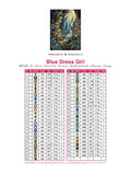 Thumbnail for DMC color chart for Blue Dress Girl diamond painting - 49 colors