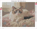 Thumbnail for Blue-Eyed Cat diamond painting adhesive canvas 40x30cm