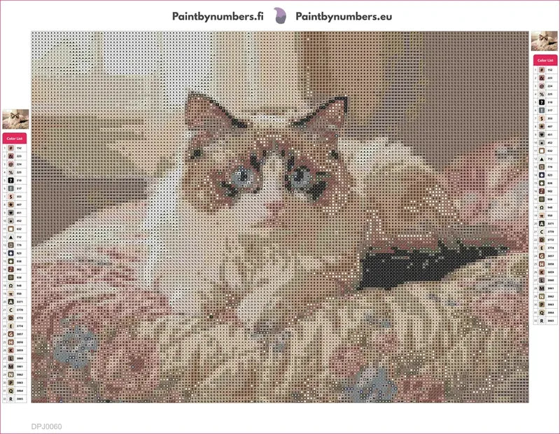 Blue-Eyed Cat diamond painting adhesive canvas 40x30cm