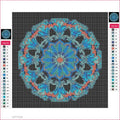 Thumbnail for Blue Floral Mandala diamond painting adhesive canvas 20x20cm