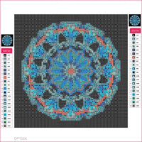 Thumbnail for Blue Floral Mandala diamond painting adhesive canvas 20x20cm