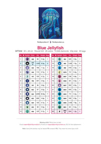 Thumbnail for Blue Jellyfish diamond painting color chart – 26 DMC colors