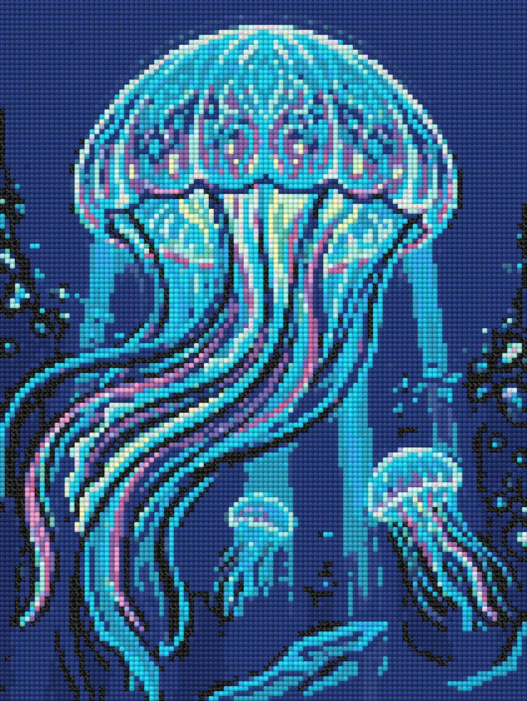 Diamond pattern - Blue Jellyfish
