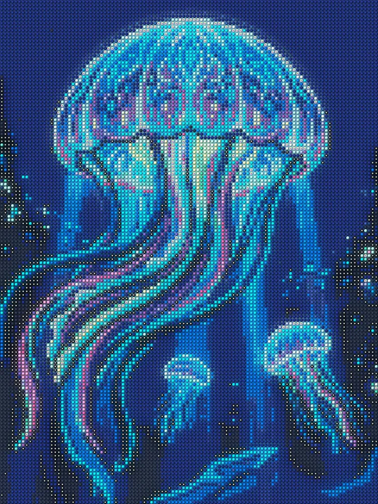 Diamond pattern - Blue Jellyfish
