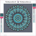 Thumbnail for Blue Round Mandala diamond painting adhesive canvas 20x20cm