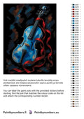 Thumbnail for Color chart and instructions - Blue Violin with Red Ribbon 60x80cm