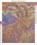 Thumbnail for Diamond painting adhesive canvas preview - Boho Ibex in Mountain Sunset