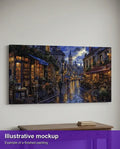 Thumbnail for Finished paint by numbers mockup - Bookshops on Rainy Street 160x80cm