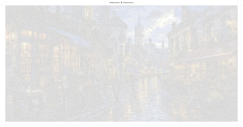 Paint by numbers numbered canvas - Bookshops on Rainy Street 160x80cm