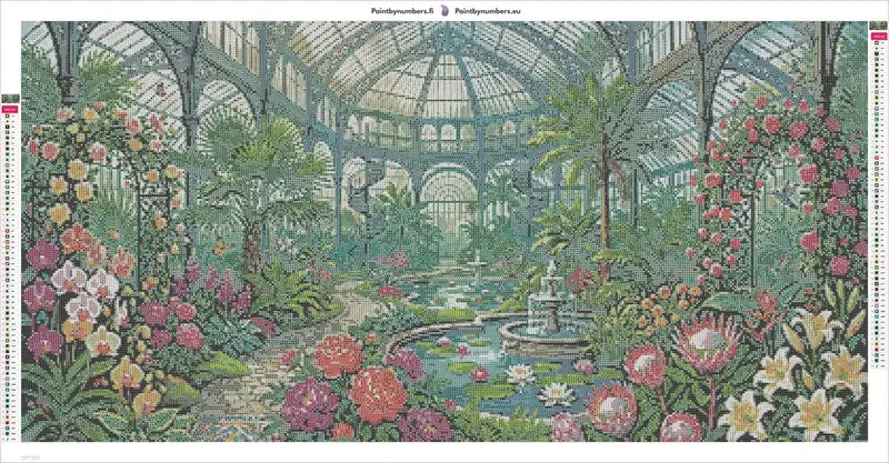 Diamond painting adhesive canvas preview - Botanical Garden