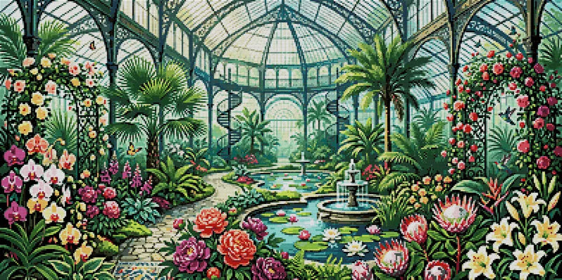 Diamond painting pattern chart - Botanical Garden