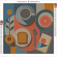 Thumbnail for Diamond painting adhesive canvas preview - Breakfast Flat Lay
