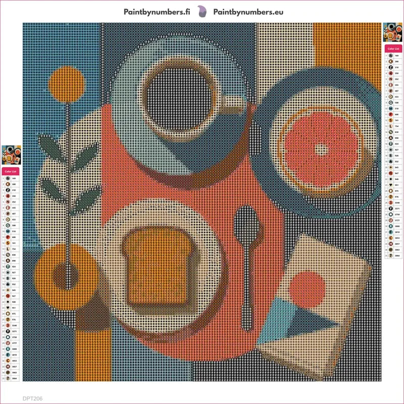 Diamond painting adhesive canvas preview - Breakfast Flat Lay