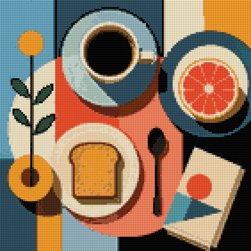 Diamantmönster för Breakfast Flat Lay