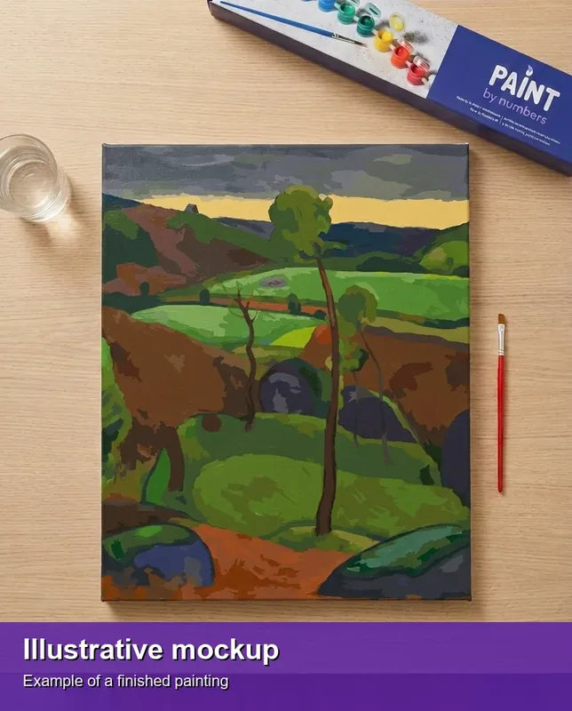 Finished paint by numbers mockup - Breton Landscape 40x50cm