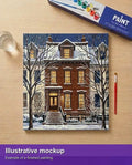 Thumbnail for Illustration of the completed paint by numbers - Brick House in Winter 50x50cm