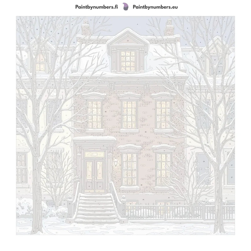 Numbered canvas - Brick House in Winter 50x50cm