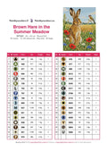 Thumbnail for DMC color chart for Brown Hare in the Summer Meadow diamond painting - 33 colors